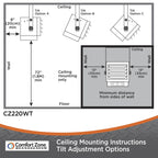 Comfort Zone 5,000W,Electric, Ceiling-Mounted, 3-Setting, Fan-Forced Industrial Heater, Grey