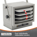 Comfort Zone 5,000W,Electric, Ceiling-Mounted, 3-Setting, Fan-Forced Industrial Heater, Grey