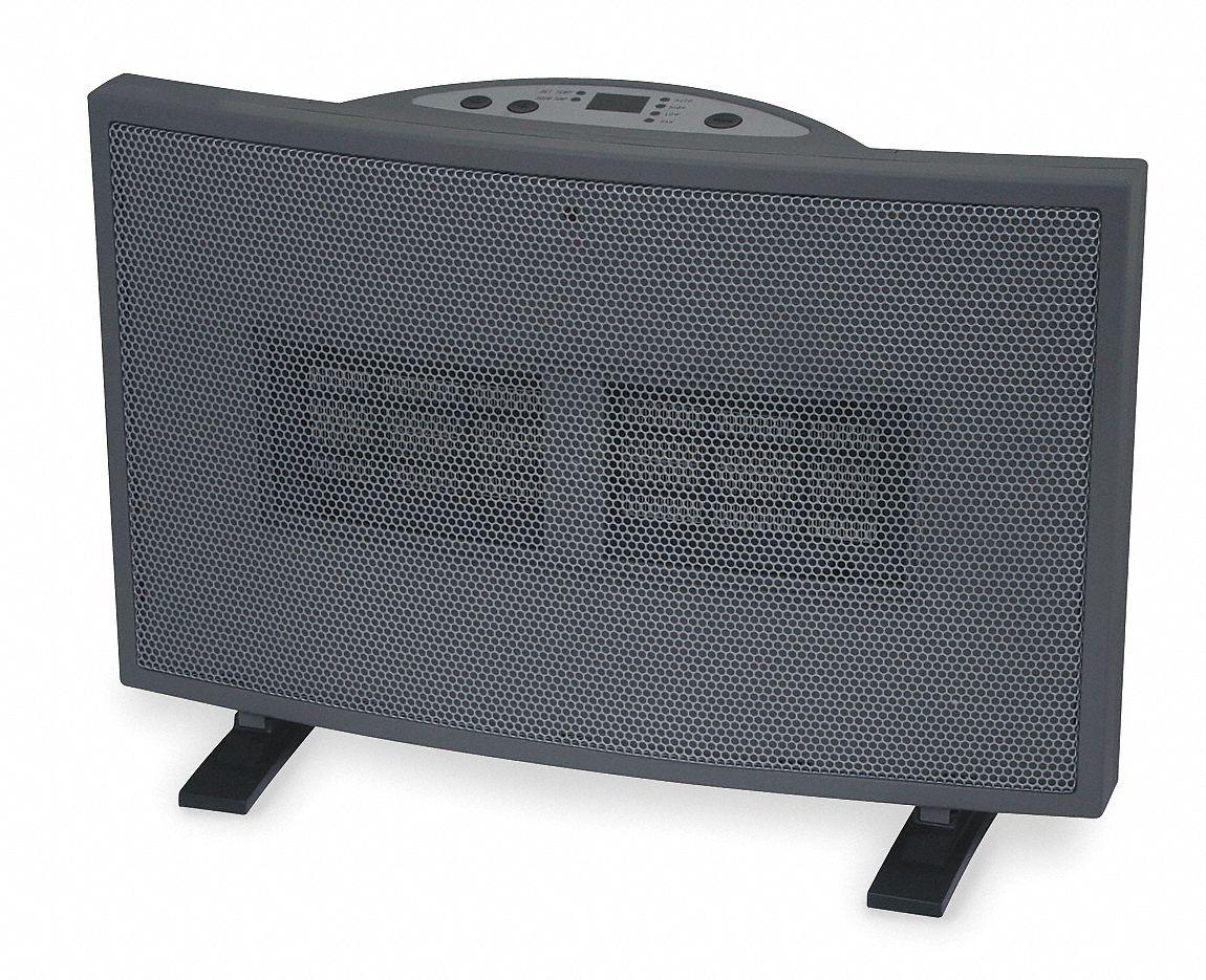 Dayton Prtbl Elct Heatr,Gray,10-3/8" H  1VNY2