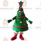 Decorated green Christmas tree BIGGYMONKEYmascot costume, Christmas tree costume