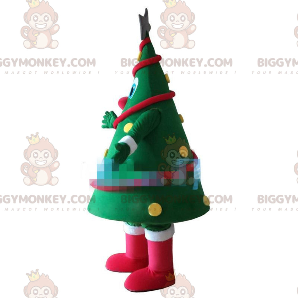 Decorated green Christmas tree BIGGYMONKEYmascot costume, Christmas tree costume