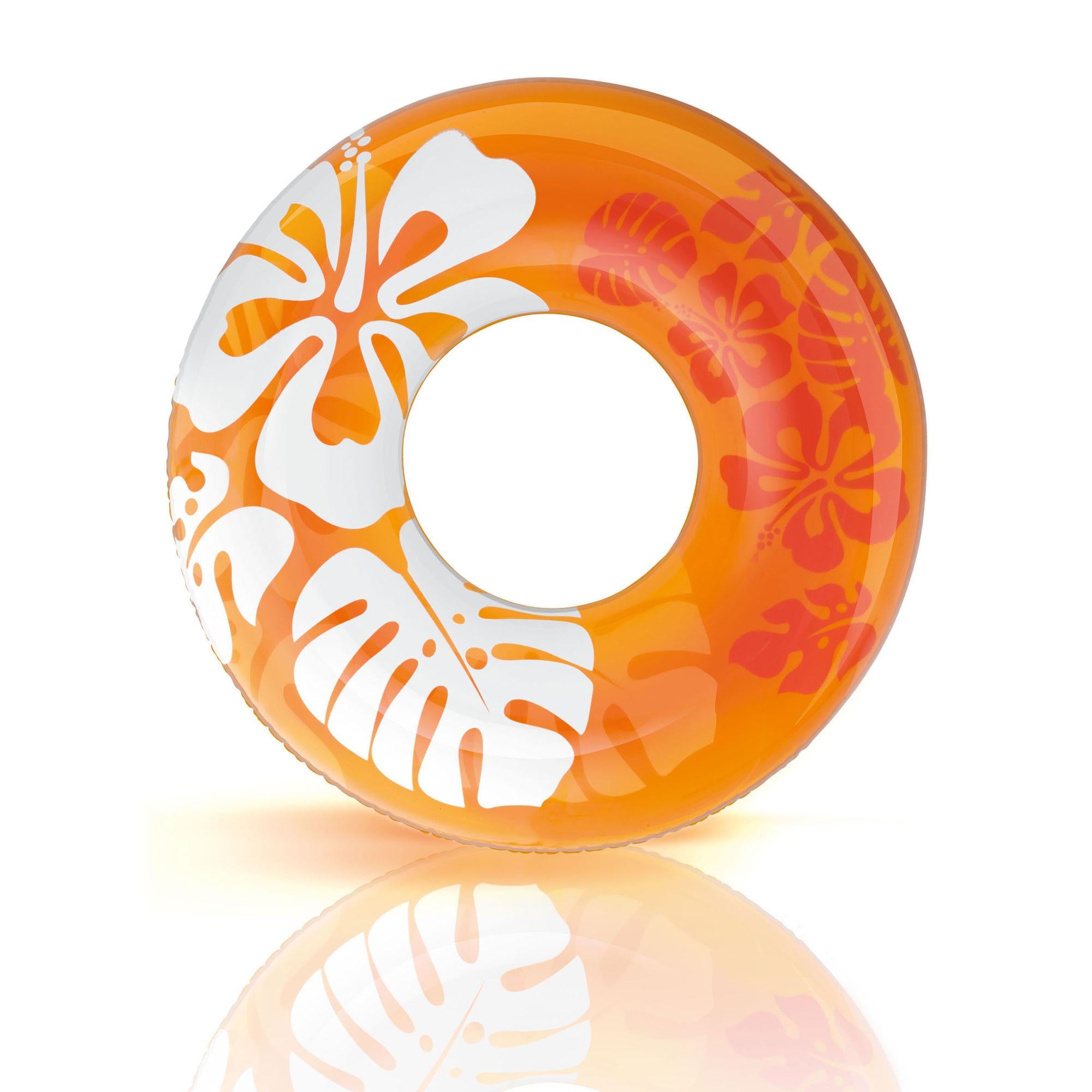 36 Inch Transparent Inflatable Round Swimming Pool Ring Float (24 Pack)