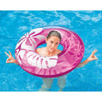 36 Inch Transparent Inflatable Round Swimming Pool Ring Float (24 Pack)