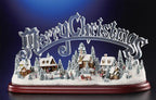 Animated Musical Illuminated Icy Crystal Merry Christmas Village Figurine 8.5"