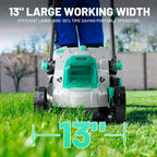 13.1inch Electric Lawn Mower Cordless,Grass Cutter Machine for 1600 Sq.Ft.Lawnmower with Brushless Motor, 8 Gallon Capacity, Cutting Height from 1 to 2.5 in, Includes 1X4.0 Ah Battery
