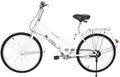 VISDRON Beach Cruiser Bike for Woman, 24 Inch Single-Speed Commuter Bike Women, Classic Retro Bicycle, Seaside Travel Bicycle, Comfortable Commuter Bicycles