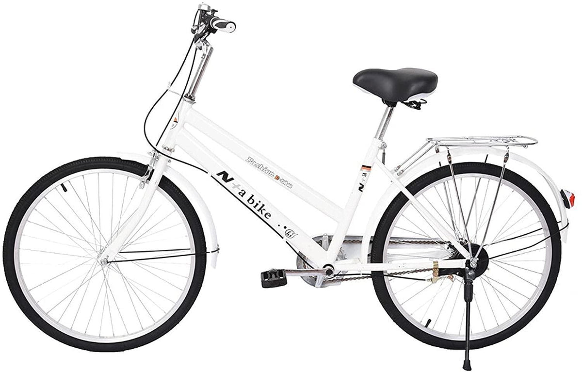 VISDRON Beach Cruiser Bike for Woman, 24 Inch Single-Speed Commuter Bike Women, Classic Retro Bicycle, Seaside Travel Bicycle, Comfortable Commuter Bicycles