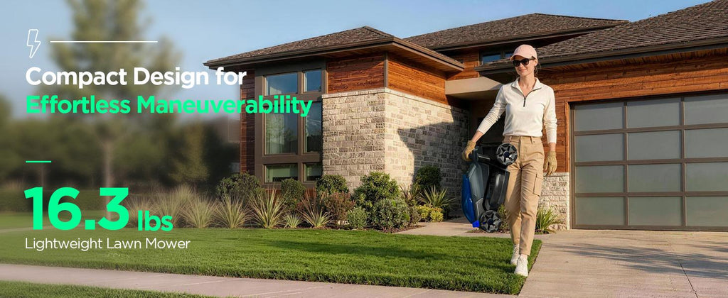 14" Cordless Lawn Mower, 40V Lightweight Push Mower with 4.0Ah Battery &amp; Charger, Ultra-Quiet Motor for Small Yards, Lawn Care, Backyard Maintenance