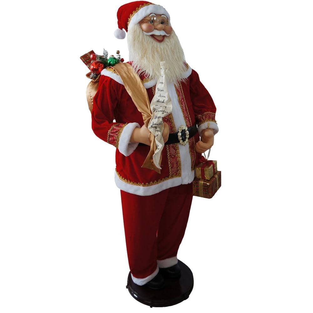 58 in. Christmas Dancing Santa Claus with Naughty and Nice List, Gifts and Toy Sack