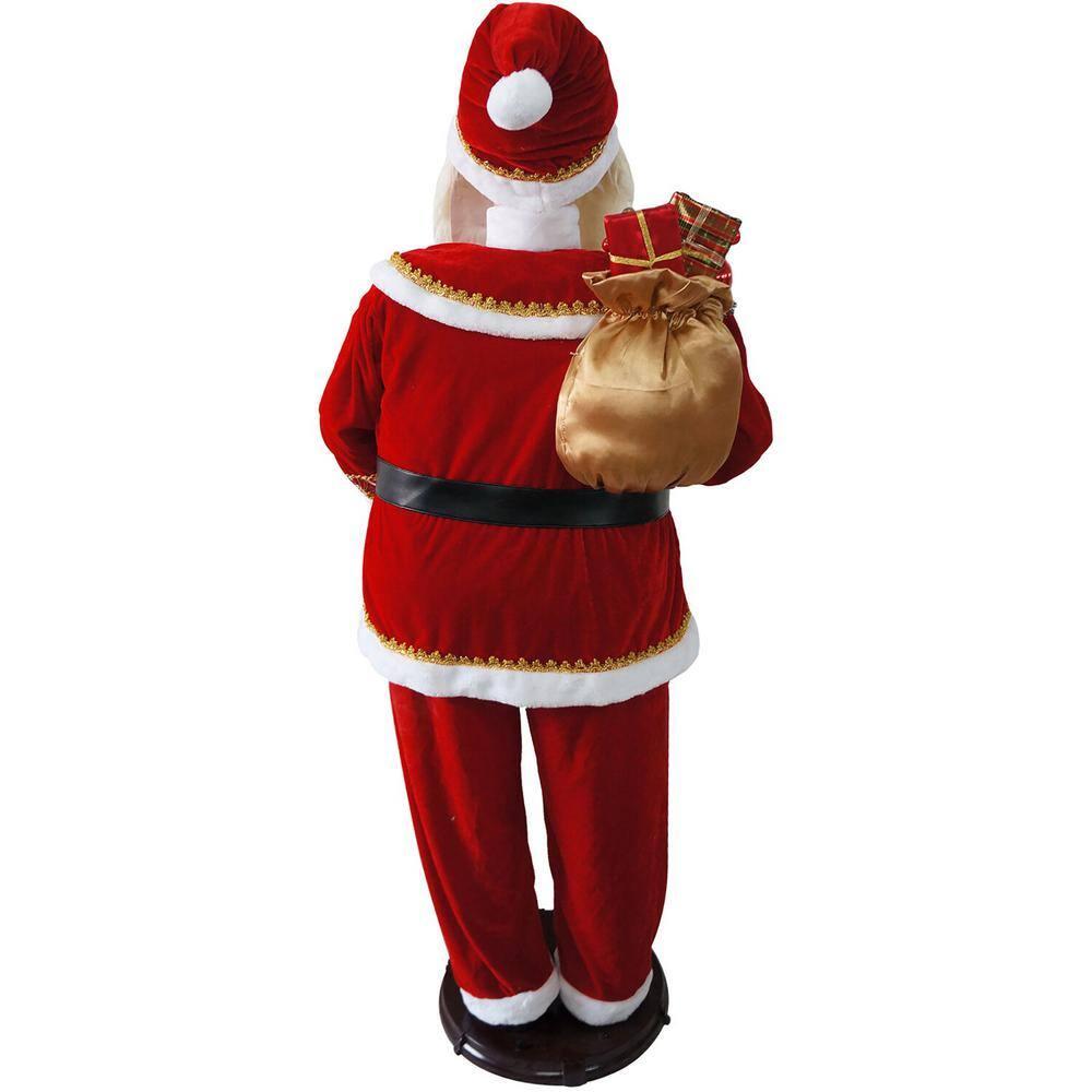 58 in. Christmas Dancing Santa Claus with Naughty and Nice List, Gifts and Toy Sack