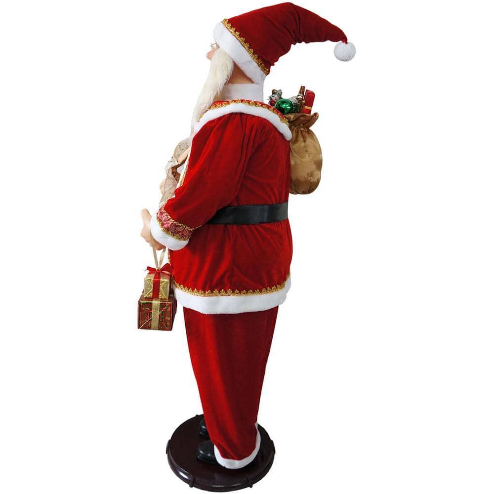 58 in. Christmas Dancing Santa Claus with Naughty and Nice List, Gifts and Toy Sack
