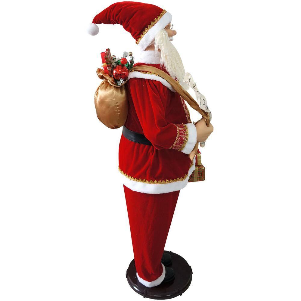 58 in. Christmas Dancing Santa Claus with Naughty and Nice List, Gifts and Toy Sack