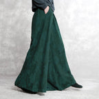 cotton linen jacquard retro wide-leg pants