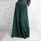 cotton linen jacquard retro wide-leg pants
