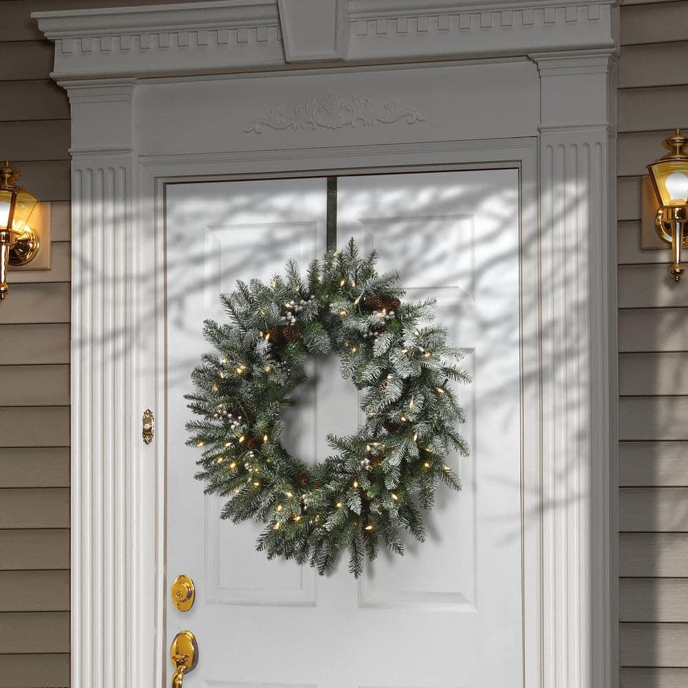 30 " Snowy Morgan Spruce Artificial Christmas Wreath with Twinkly LED Lights