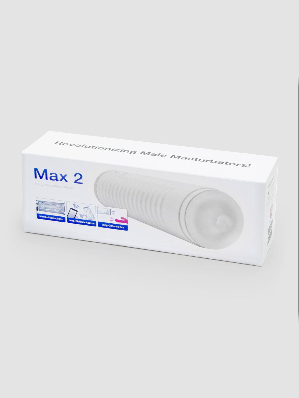Lovense Max 2 App Controlled Rechargeable Vibrating Male Masturbator, White