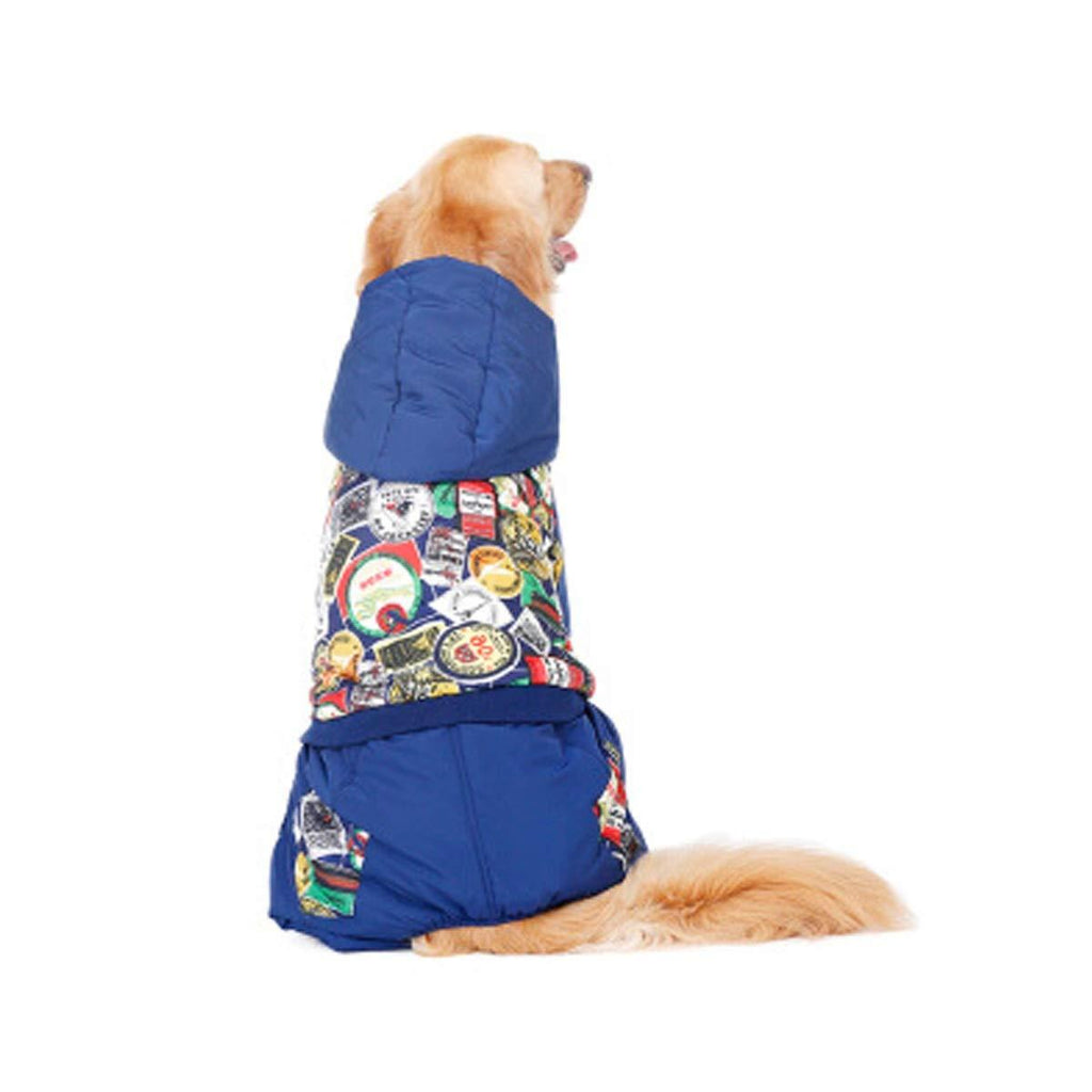 Walled Dog Clothes Big Dog Autumn and Winter Four-Foot Cotton Coat Golden Retriever LarDog Pet Clothing Very Beautiful Clothes.