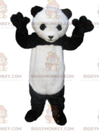BIGGYMONKEYmascot costume of black and white panda with a loving look.