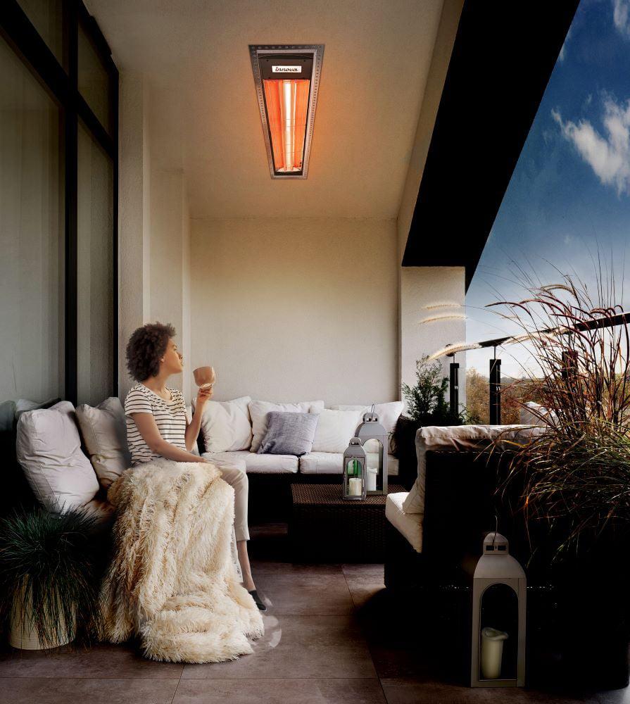 Innova-4000 watt electric infrared dual element heater 277 White 208 Volt-Outdoor Wall Mount Electric Heater-EF40277W3