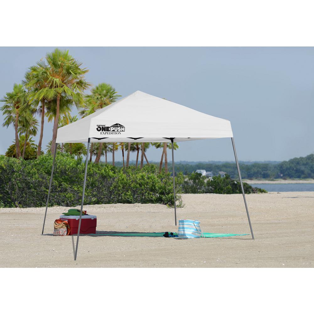 10 ft. W x 10 ft. D Slant-Leg Canopy in White with Easy-to-Use Push Pins and Patented Overlapping Eave Construction