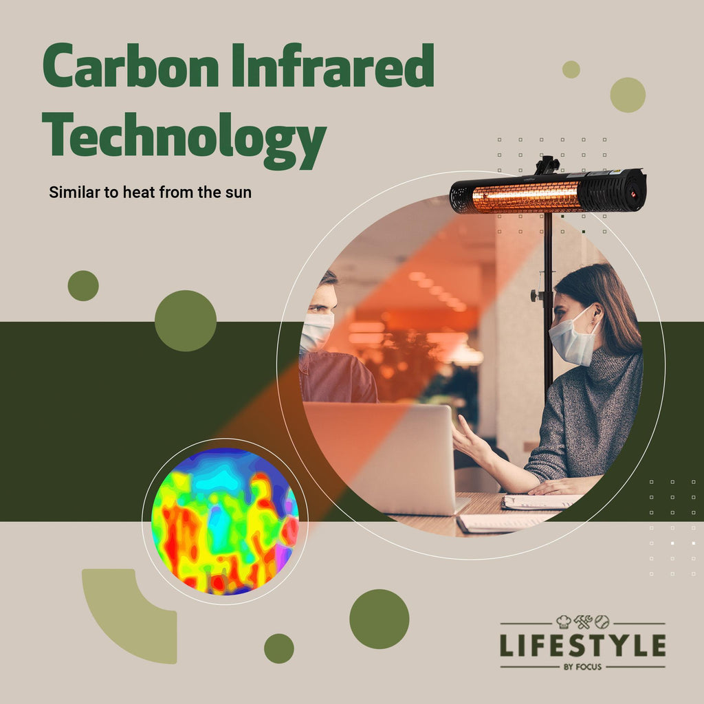 Lifestyle by Focus Infrared Electric Cold Space Heater (Black) with Tripod Stand