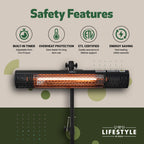 Lifestyle by Focus Infrared Electric Cold Space Heater (Black) with Tripod Stand
