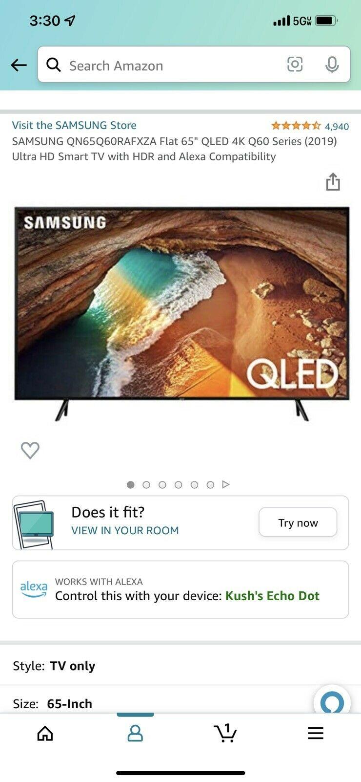 samsung 65” 4k qled tv ultra hd smart tv with hdr