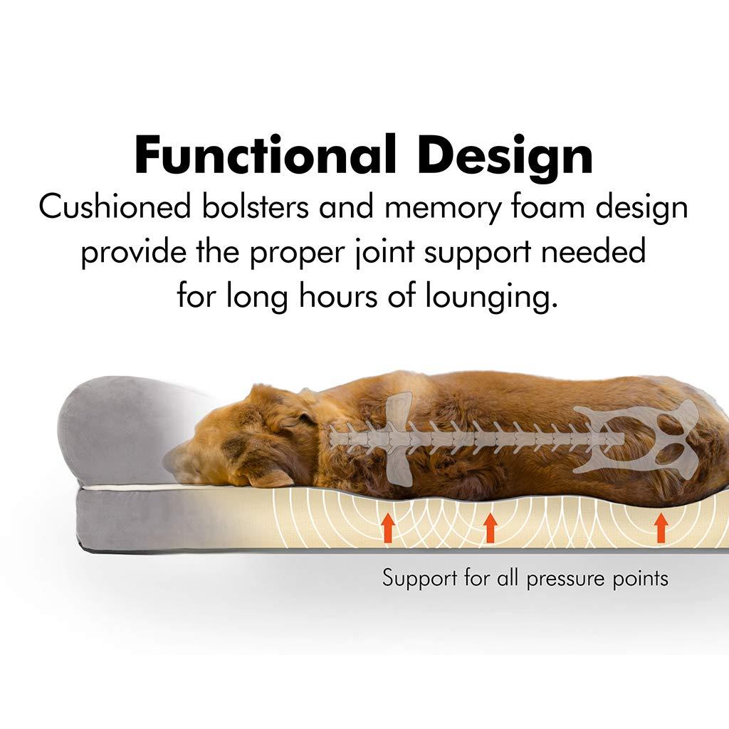 Friends Forever Chester Pet Couch with Solid Memory Foam Brown 28x36+9"