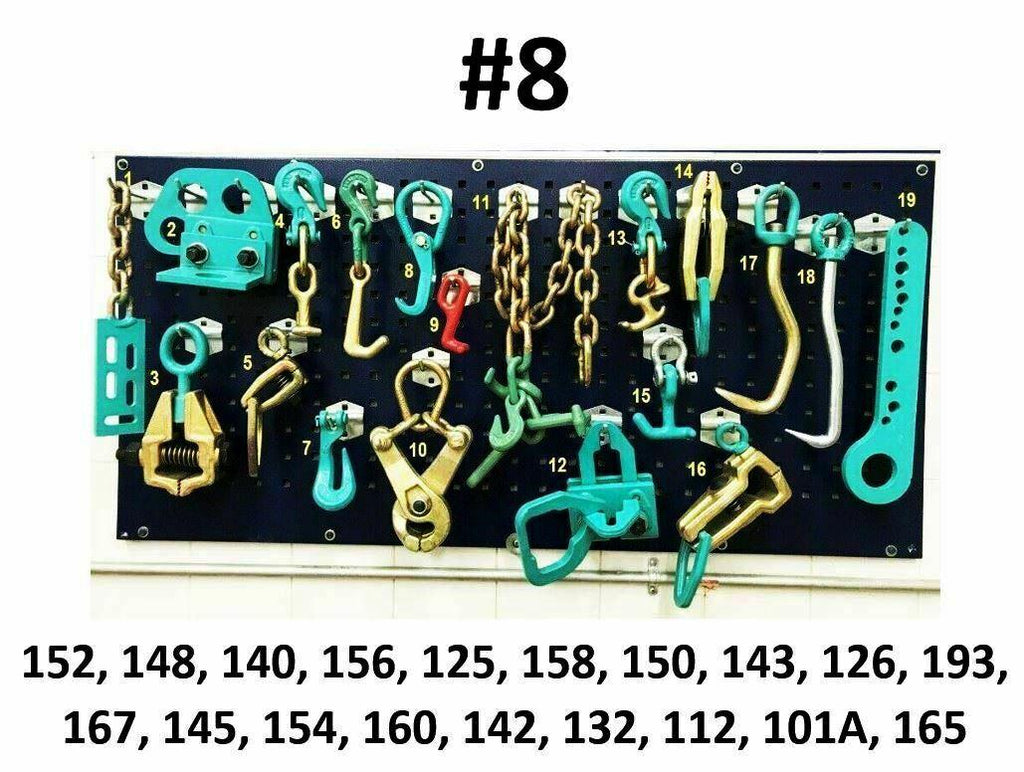 SET#8  -19 PIECE AUTO BODY FRAME MACHINE HEAVY DUTY PULLING CLAMPS TOOLS CHAINS
