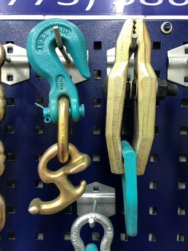 SET#8  -19 PIECE AUTO BODY FRAME MACHINE HEAVY DUTY PULLING CLAMPS TOOLS CHAINS