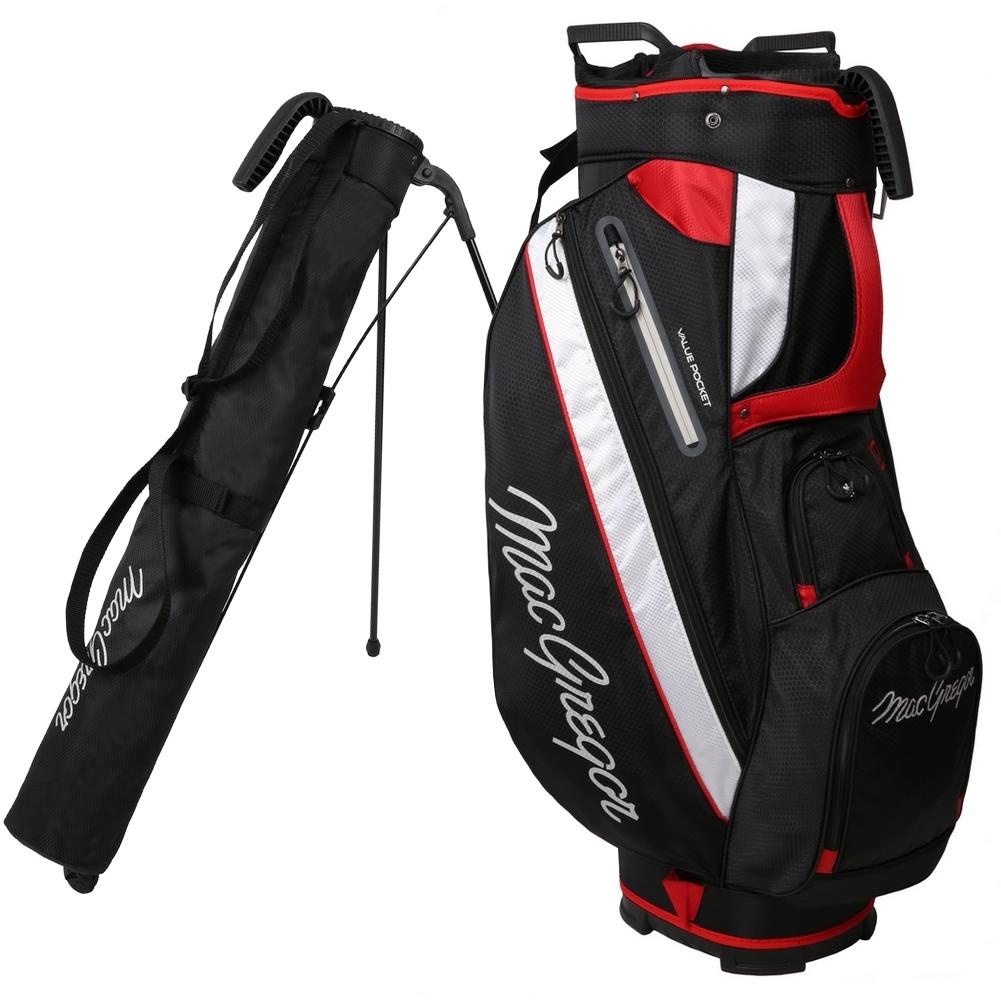 MacGregor Golf Tourney 2-in-1 Cart Bag with Removable Carry/Stand Bag, Black/Red
