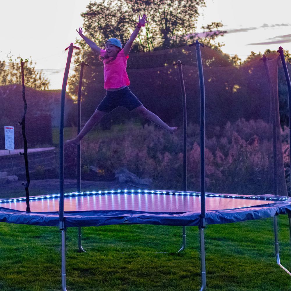 Skywalker Trampolines 13 ft. Square Trampoline with Lighted Spring Pad in Navy