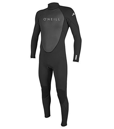 ONeill Wetsuits ONeill Mens Reactor-2 3/2mm Back Zip Full Wetsuit, Black/Black, MT