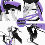 [US Stock]-Adult Tricycles with Back Seat, 7 Speed Complete Cruiser Bike 24 inch, 3-Wheels Bikes with LarBasket for Shopping Picnic Outdoor Sports Men Women