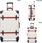 Luggage Set of 2 Pieces, Lightweight Hardside Spinner Suitcase with TSA Lock and 8 Wheels (Ivory White, 14inch &amp; 28inch)