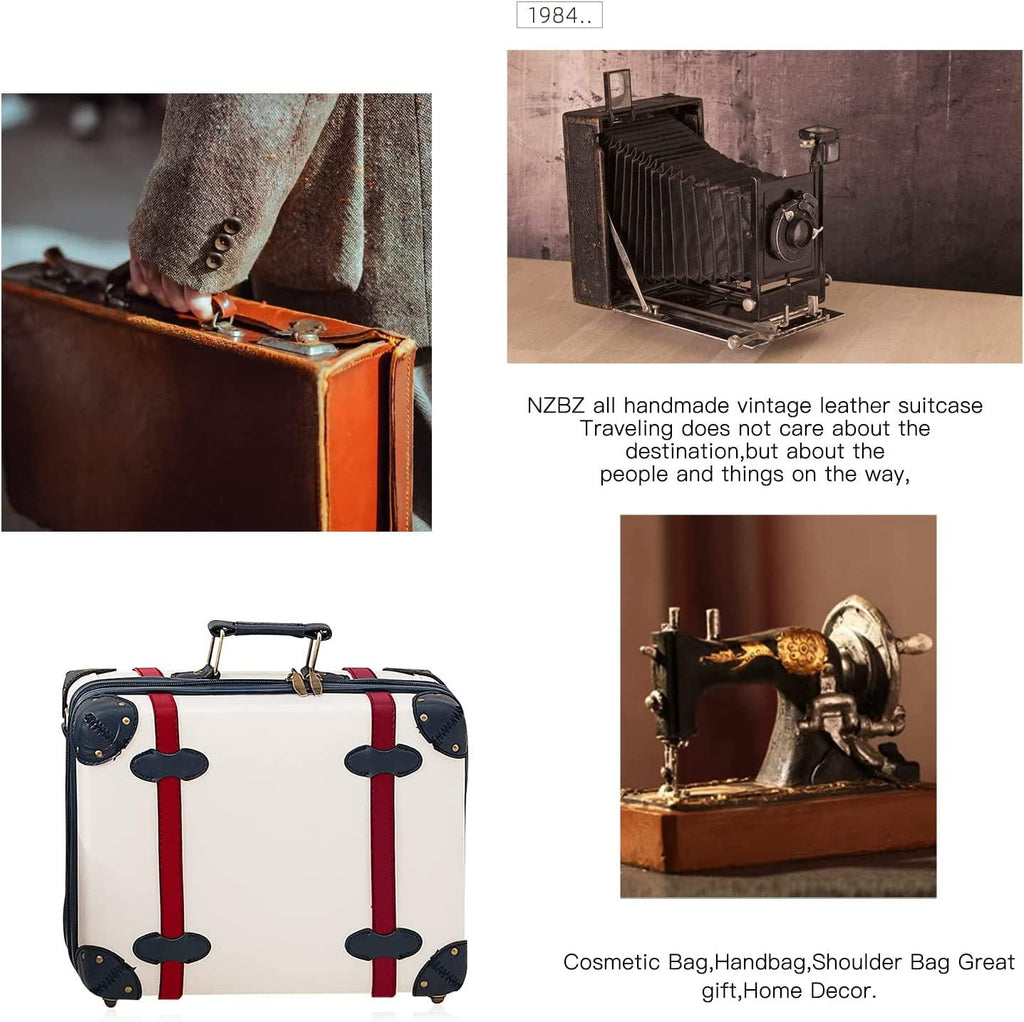 Luggage Set of 2 Pieces, Lightweight Hardside Spinner Suitcase with TSA Lock and 8 Wheels (Ivory White, 14inch &amp; 28inch)