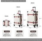 Luggage Set of 2 Pieces, Lightweight Hardside Spinner Suitcase with TSA Lock and 8 Wheels (Ivory White, 14inch &amp; 28inch)
