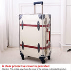 Luggage Set of 2 Pieces, Lightweight Hardside Spinner Suitcase with TSA Lock and 8 Wheels (Ivory White, 14inch &amp; 28inch)