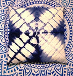 Indigo White Spred Look Like Leaf Pillow, Tie Dye Cushions, Decorative Cotton Throw, Shibori Pillow Cases, Outdoor Cushion Cover 16x16, Bohemian Pillow Shams (50)