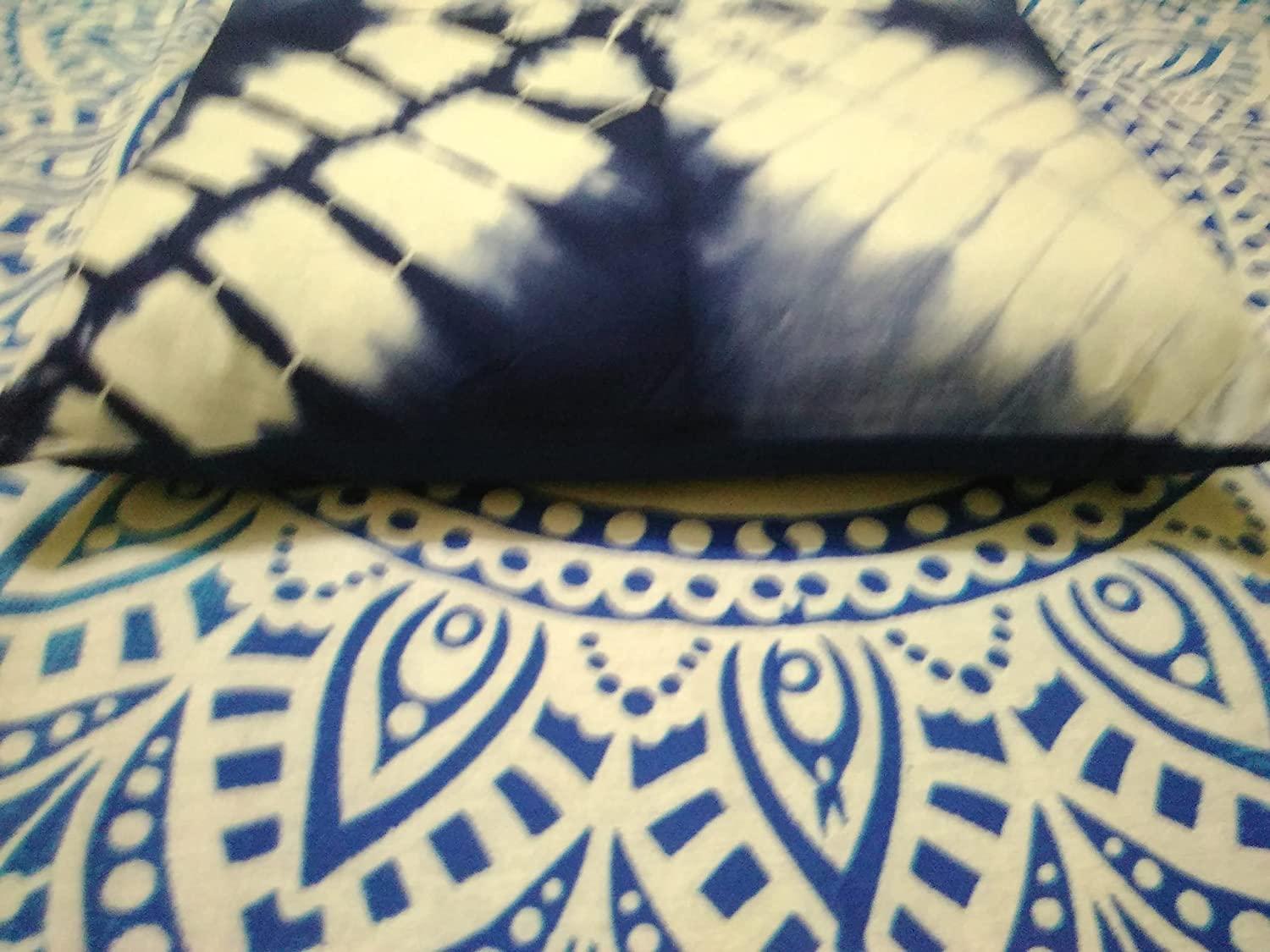 Indigo White Spred Look Like Leaf Pillow, Tie Dye Cushions, Decorative Cotton Throw, Shibori Pillow Cases, Outdoor Cushion Cover 16x16, Bohemian Pillow Shams (50)