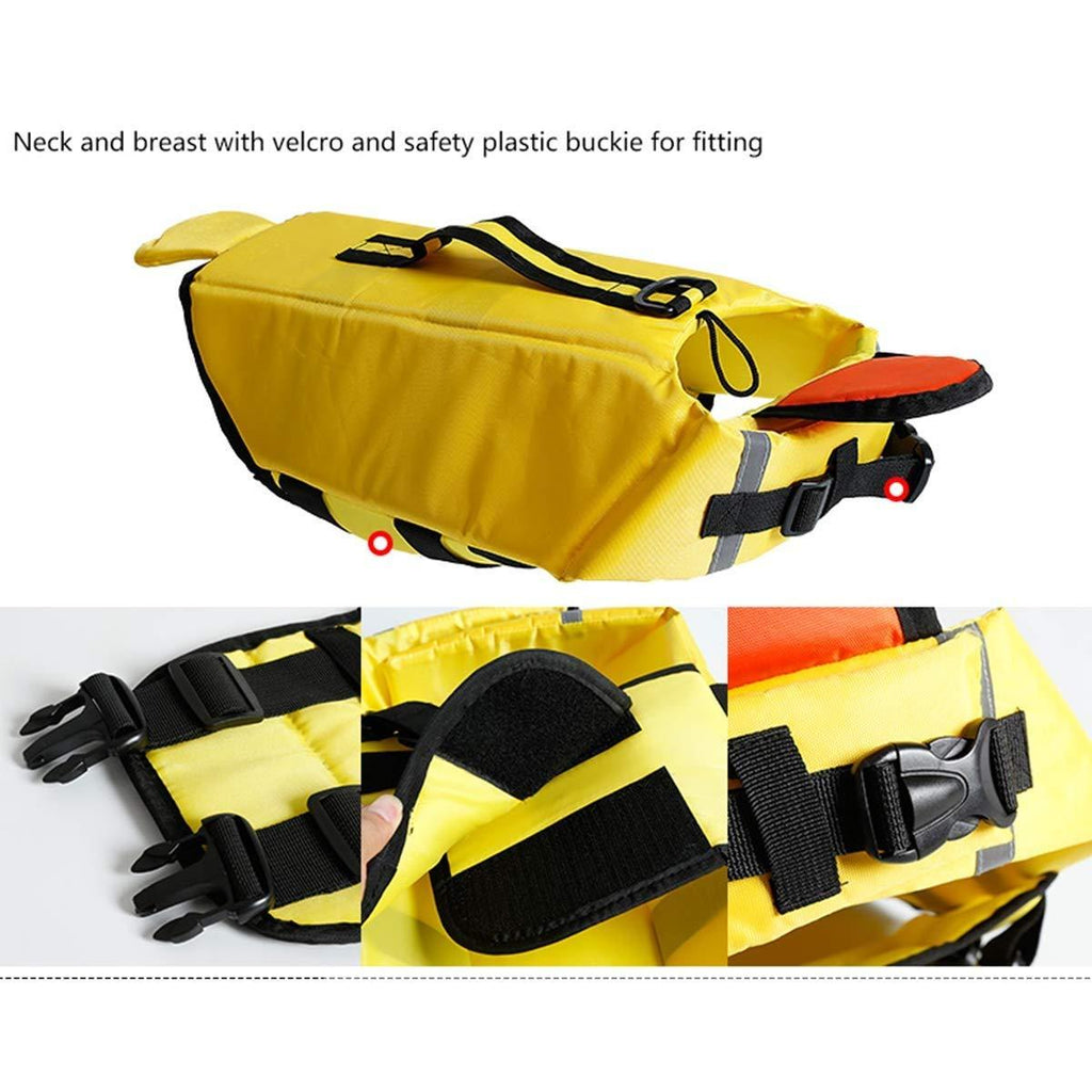 KDKDA Sports Style Ripstop Dog Life Jacket Safety Vest with Superior Buoyancy Rescue Handle Pet Life Jacket Life Jackets for Dogs Small Dogs Duck Pattern Pet Float Coat Dog Lifesaver Dog Life Vest