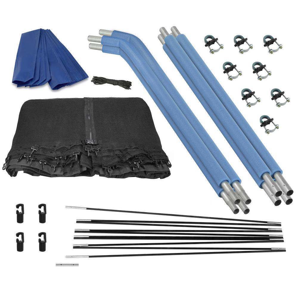 Trampoline Enclosure Set with Top Ring Enclosure System, to fit 14 ft. Round Frames, for 2 or 4 W-Shaped Legs