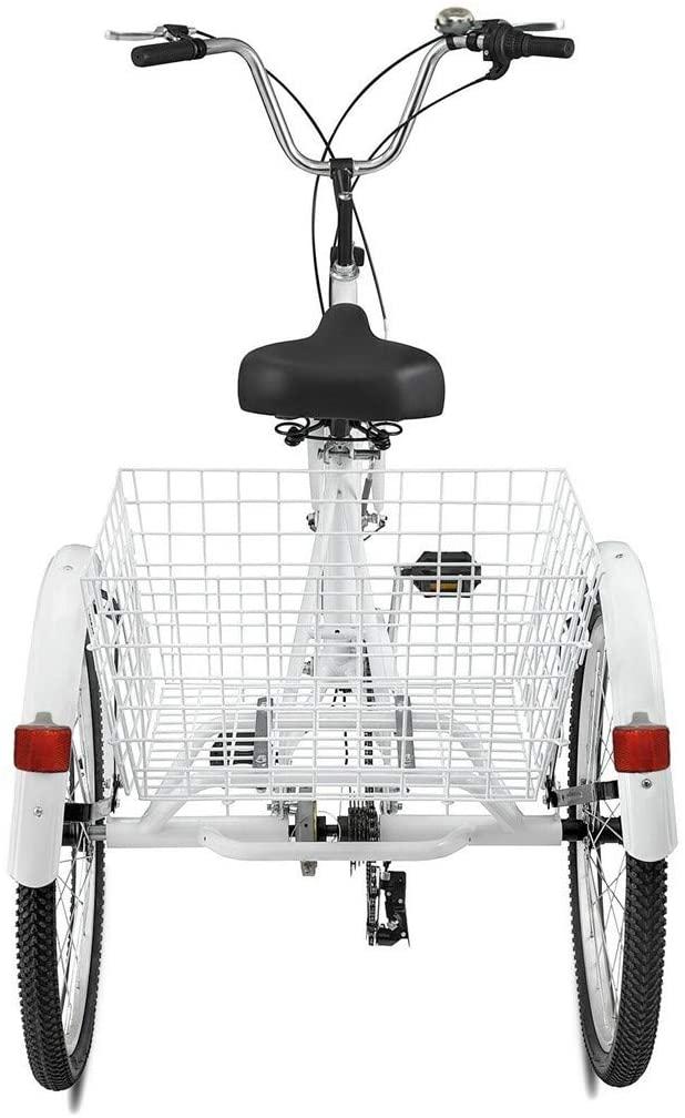 Adult Tricycle,1/7 Speed 3-Wheel for Shopping with Installation Tools,Leisure Bike
