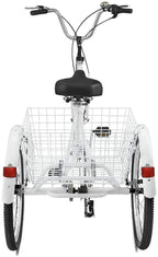 Adult Tricycle,1/7 Speed 3-Wheel for Shopping with Installation Tools,Leisure Bike