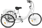 Adult Tricycle,1/7 Speed 3-Wheel for Shopping with Installation Tools,Leisure Bike