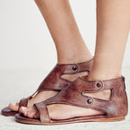 Women's Shoes - Roman Gladiator Summer Ankle Strap Flat Sandals
