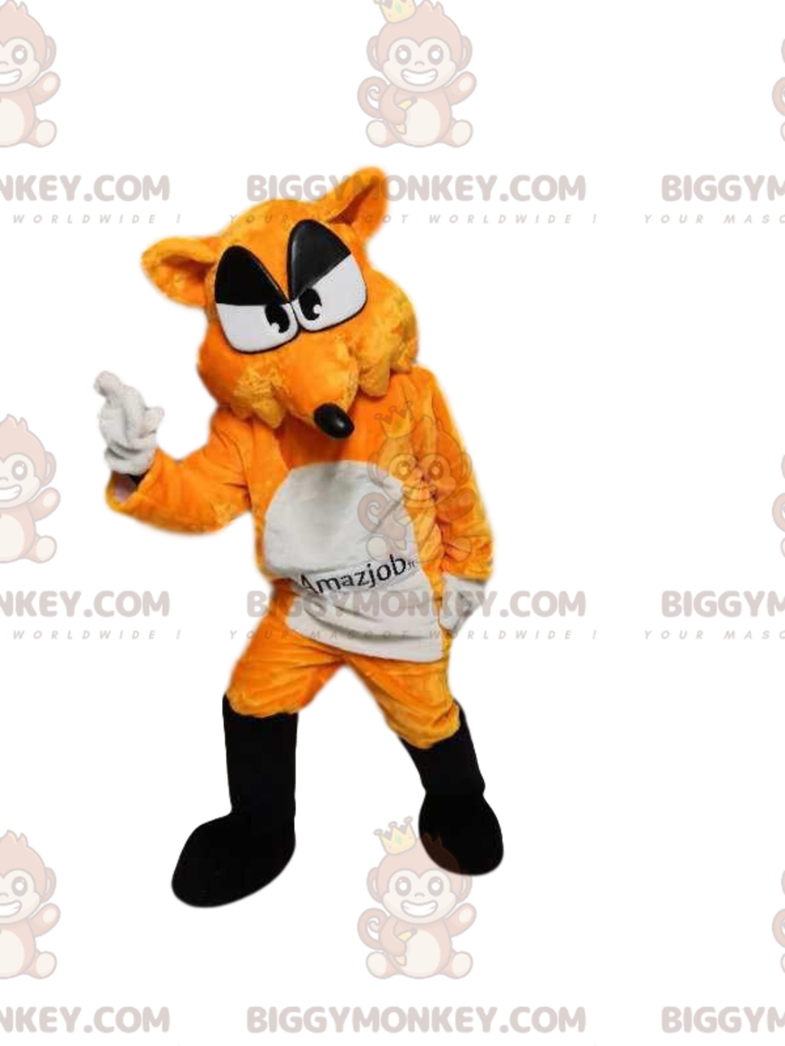 Orange and White Fox BIGGYMONKEYMascot Costume. fox costume
