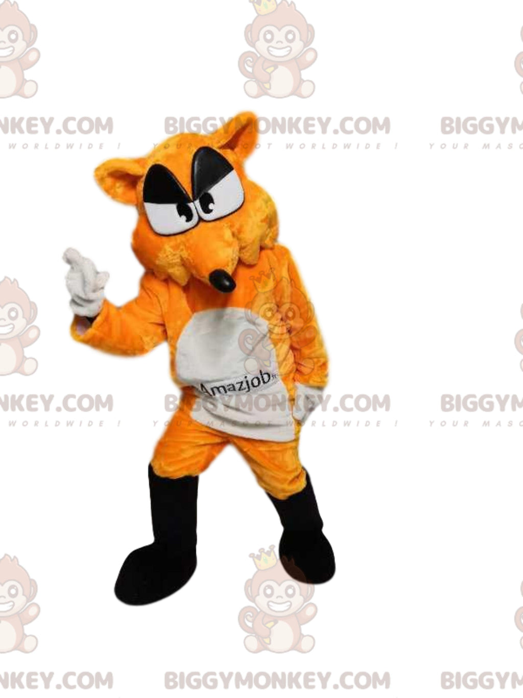 Orange and White Fox BIGGYMONKEYMascot Costume. fox costume