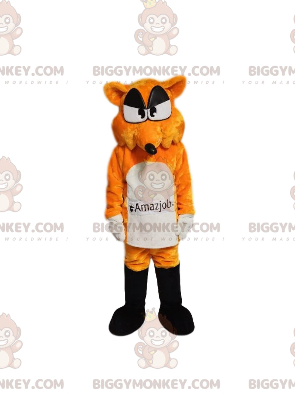 Orange and White Fox BIGGYMONKEYMascot Costume. fox costume