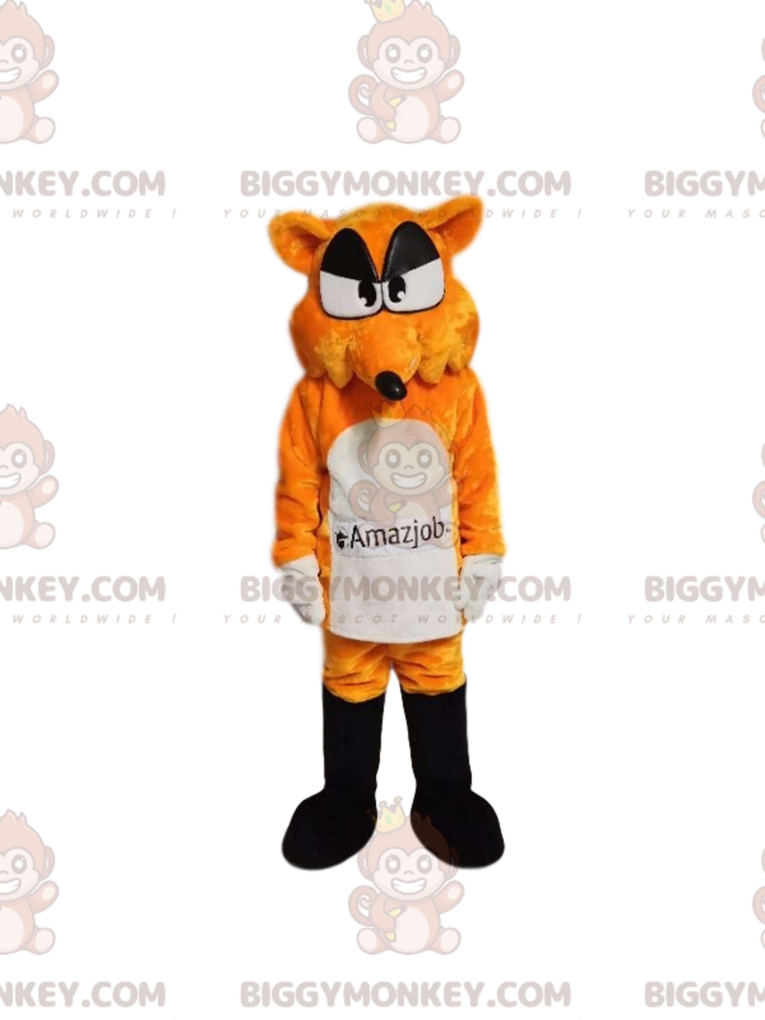 Orange and White Fox BIGGYMONKEYMascot Costume. fox costume